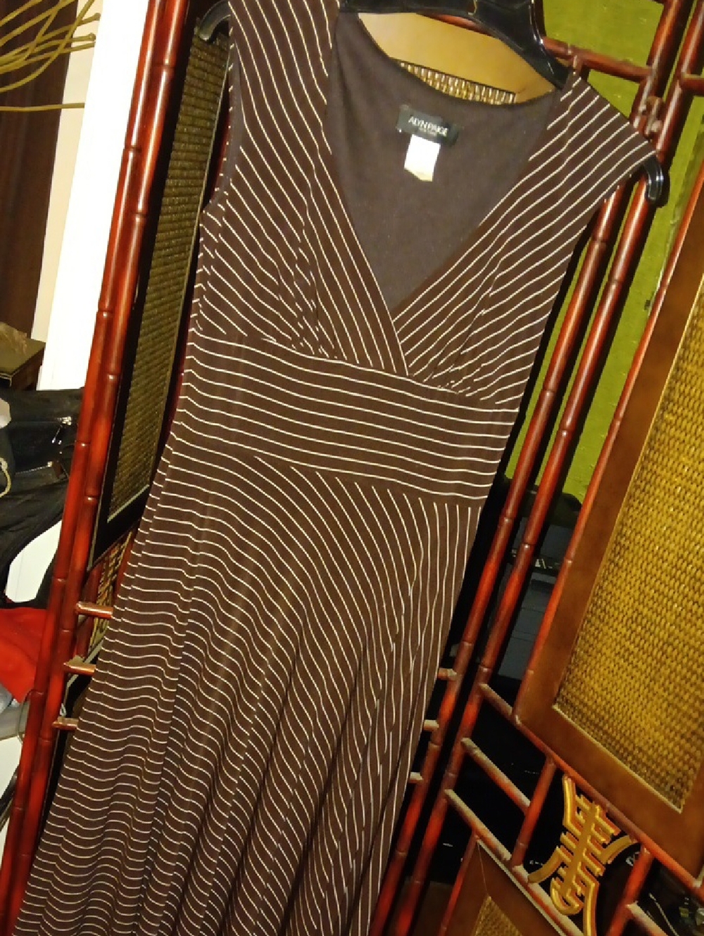 Maxi Dress Cream Pinstripes